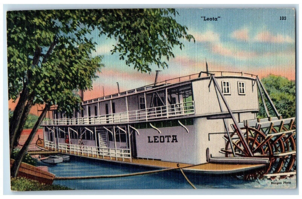 c1940 Steamboat Leota Paddle Wheelers Coosa Alabama AL Vintage Antique Postcard