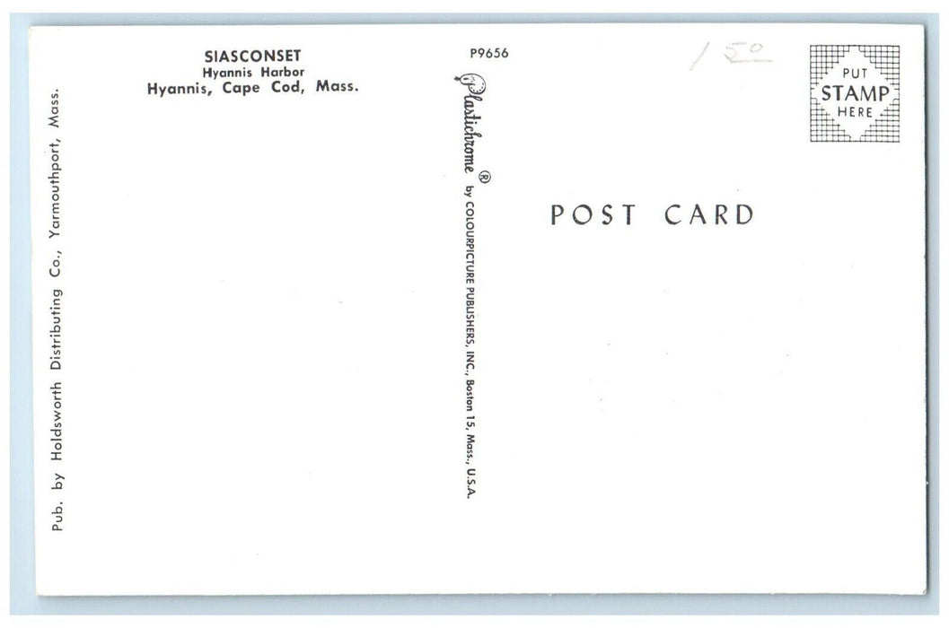 c1960 Siasconset Cruise Ship Hyannis Harbor Cape Cod Massachusetts MA Postcard