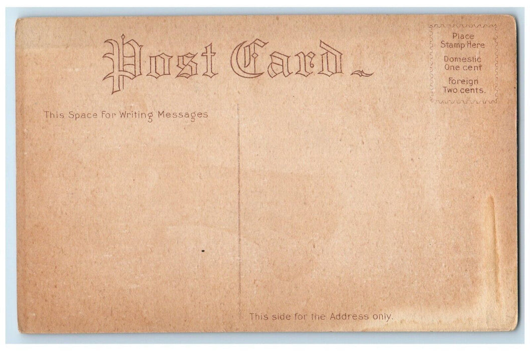 c1910's Christmas Wishes Angel Head Cloud Stars Unposted Antique Postcard