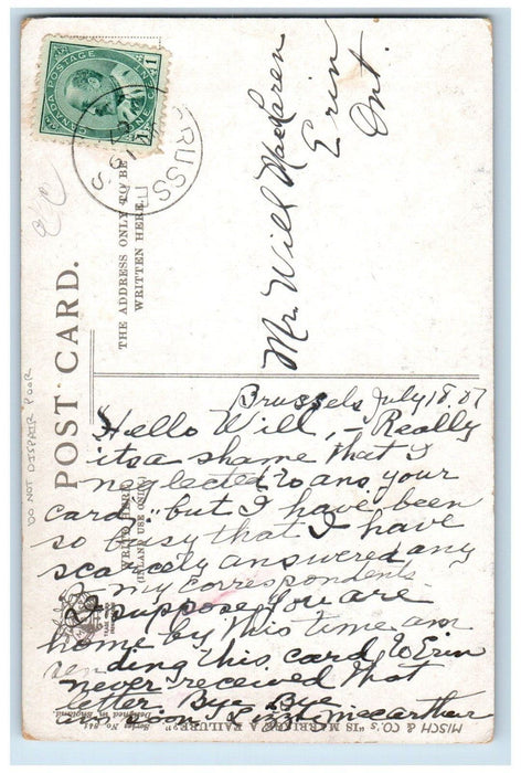 1907 Couple Married On Nothing Do Not Dispair Poor Canada Antique Postcard