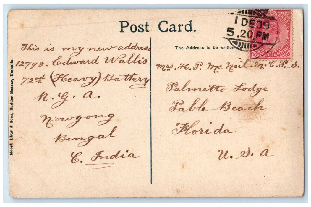 c1910 General View Houses Buildings in Simla India Antique Posted Postcard