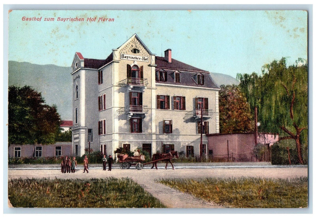 c1910 Gasthof Zum Bayrischen Hof Meran Bad Feilnbach Germany Postcard