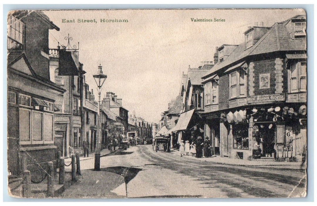 c1910 East Street Horsham West Sussex England Valentines Series Postcard