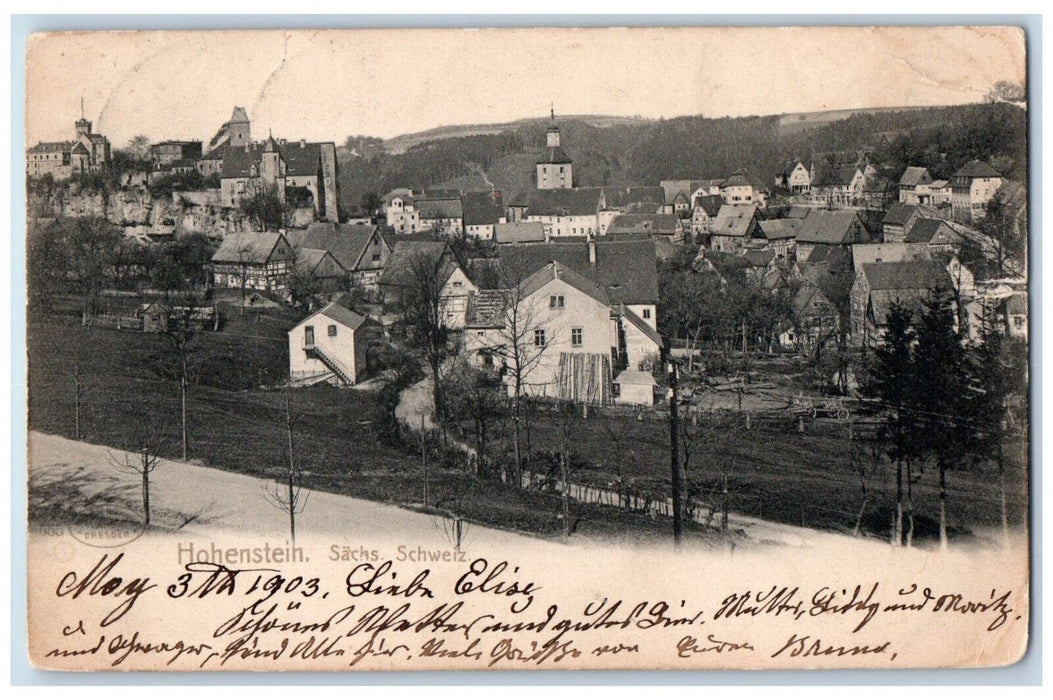 1903 Houses Sachs Switzerland Hohenstein Bättwil Posted Antique Postcard