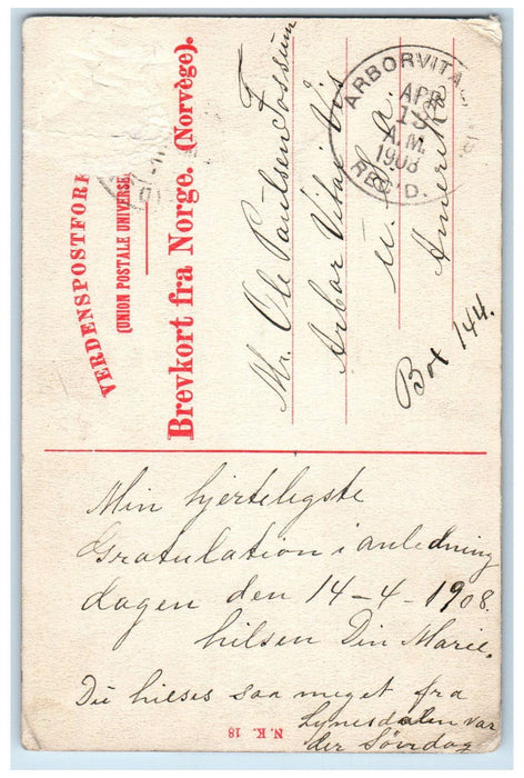 1908 The Eidsvoll building Viken County Norway Antique Posted Postcard