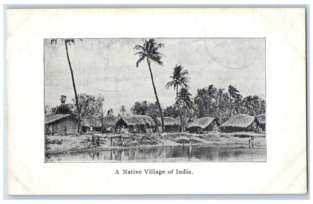 c1910 Wooden House A Native Village of India Antique Unposted Postcard