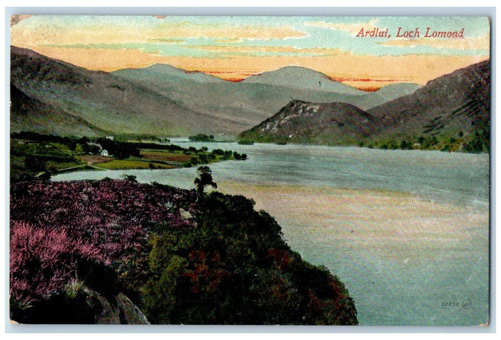 c1910 Ardlui Loch Lomond Scotland Antique Unposted Valentines Series Postcard