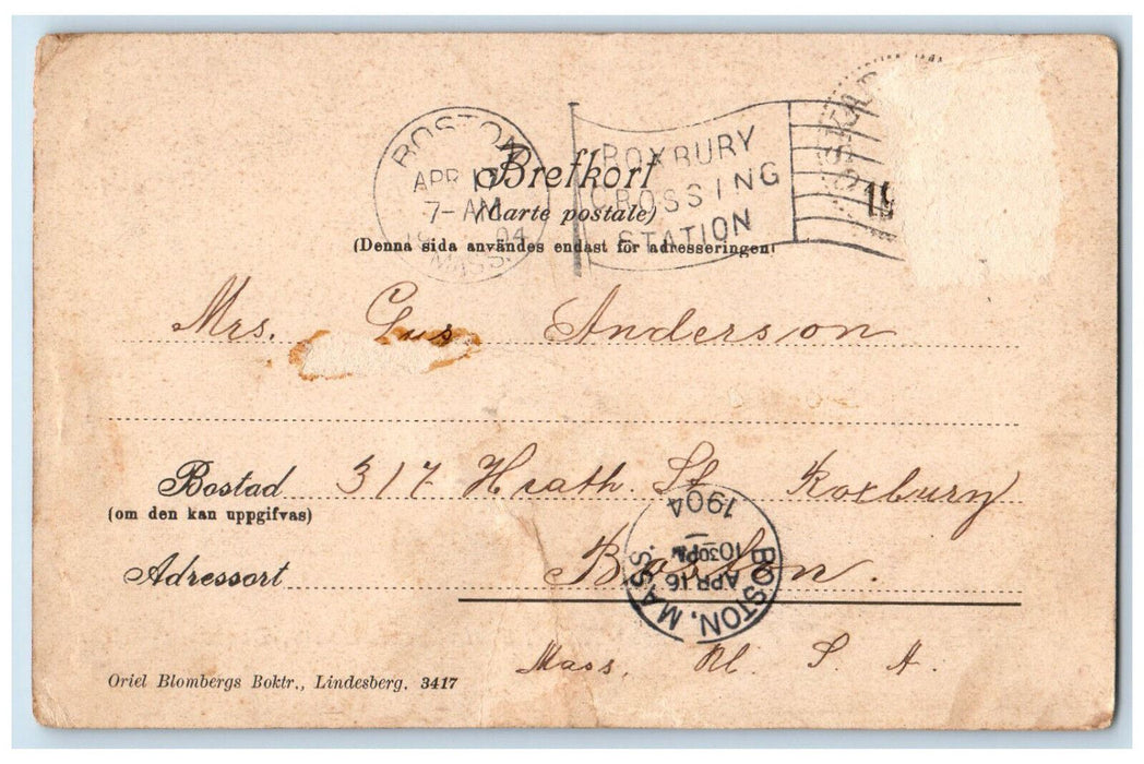 1904 Dispatcher villa Railway station Doktorns-Villa Oskarstrom Sweden Postcard