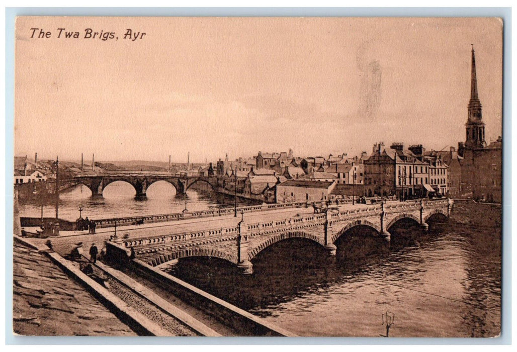 c1910 The Twa Bridgs Ayr Scotland Valentine's Series Unposted Postcard