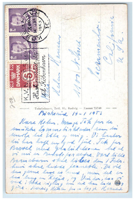 1953 View of Party From the Cliff Copenhagen Denmark Vintage Postcard