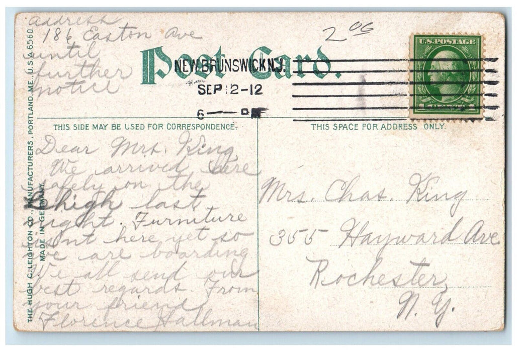 1912 Chapel Library Rutgers College New Brunswick New Jersey NJ Vintage Postcard