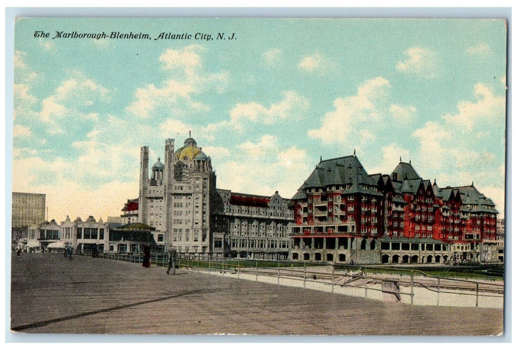 c1950's Marlborough Blenheim Hotel Building Restaurant Atlantic City NJ Postcard