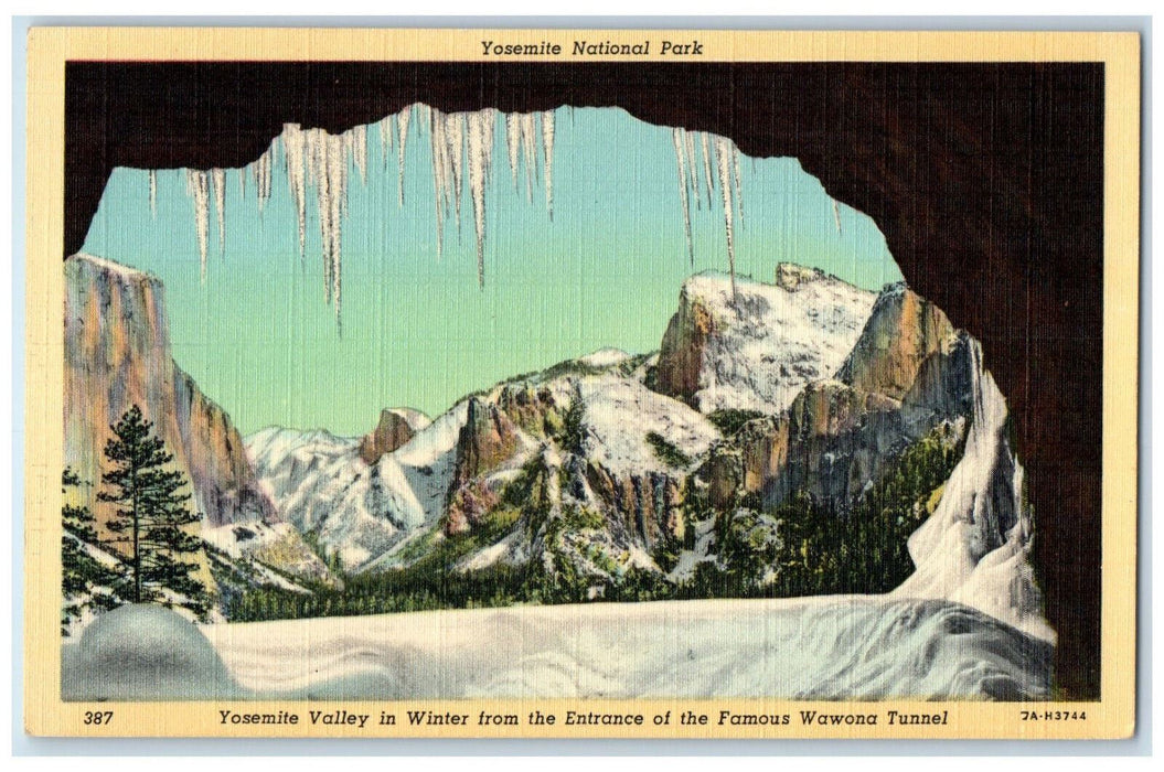 Yosemite Valley In Winter From The Entrance Wawona Tunnel California CA Postcard