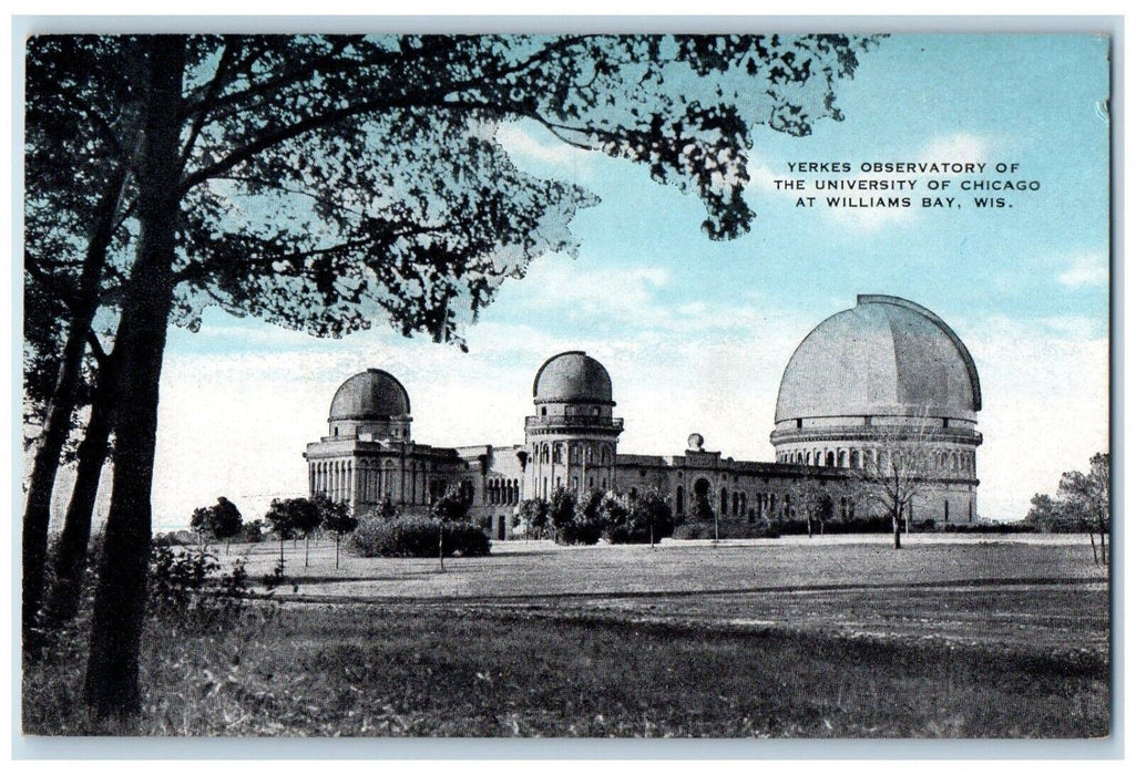 c1930's Yerkes Observatory University Of Chicago At Williams Bay WI Postcard