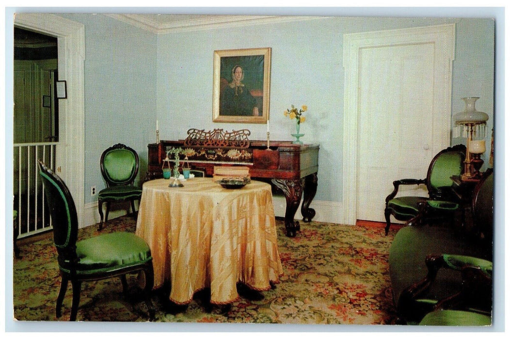 c1960 Victorian Music Room Raynham Hall Piano Pearl Oyster Bay New York Postcard
