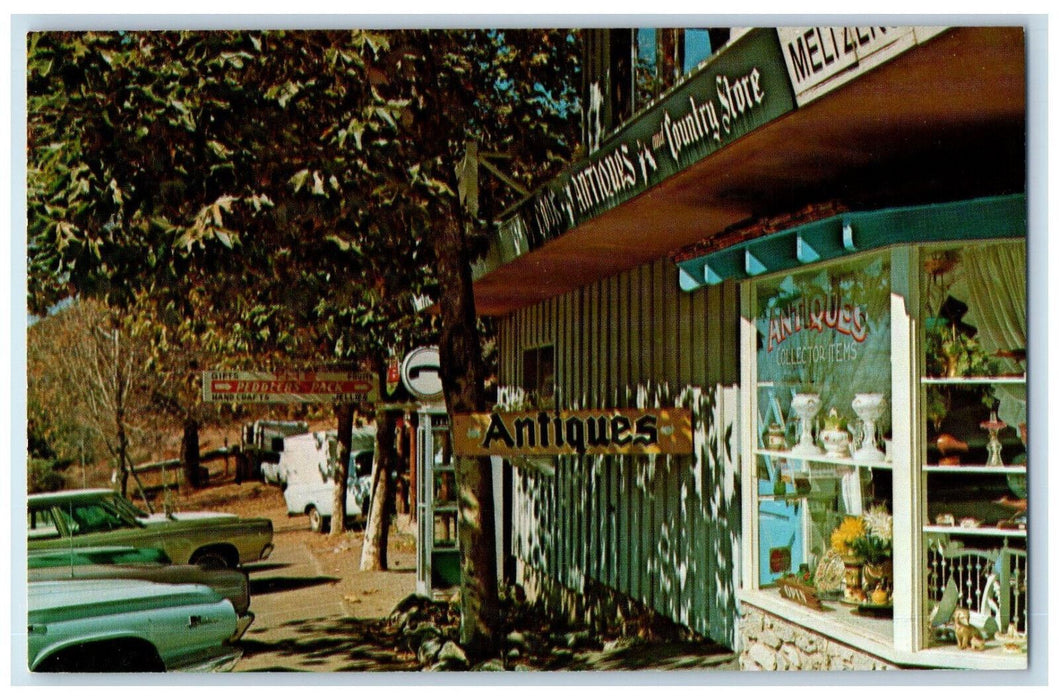 Greetings From Oak Glen Antiques Shop Car-lined Yucaipa California CA Postcard