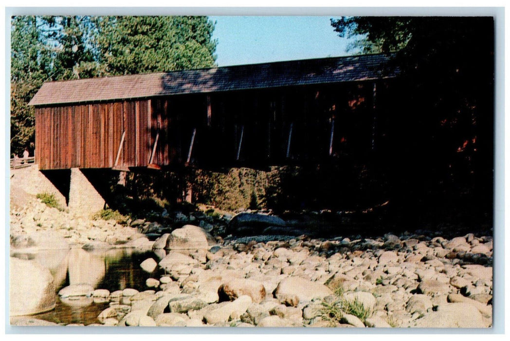 Wawona Covered Bridge River View Yosemite National Park California CA Postcard