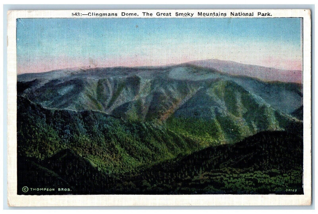 1930 Clingmans Dome The Great Smoky Mountains National Park NC Vintage Postcard