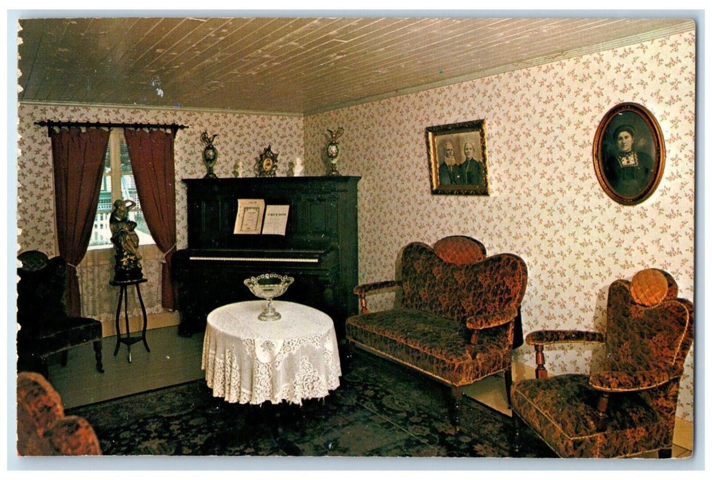 1964 Le Village De Seraphin Interior Couch Table Ste Adele Que Canada Postcard