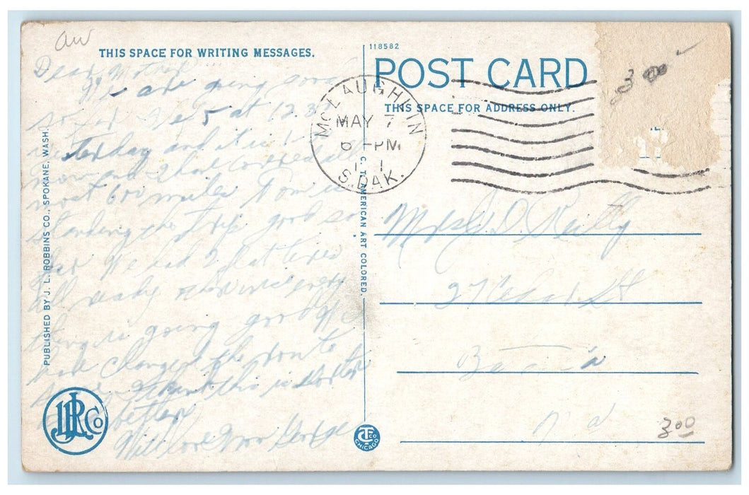 c1950 Glacier National Park Hotel Entrance Restaurant Horse Riding MT Postcard