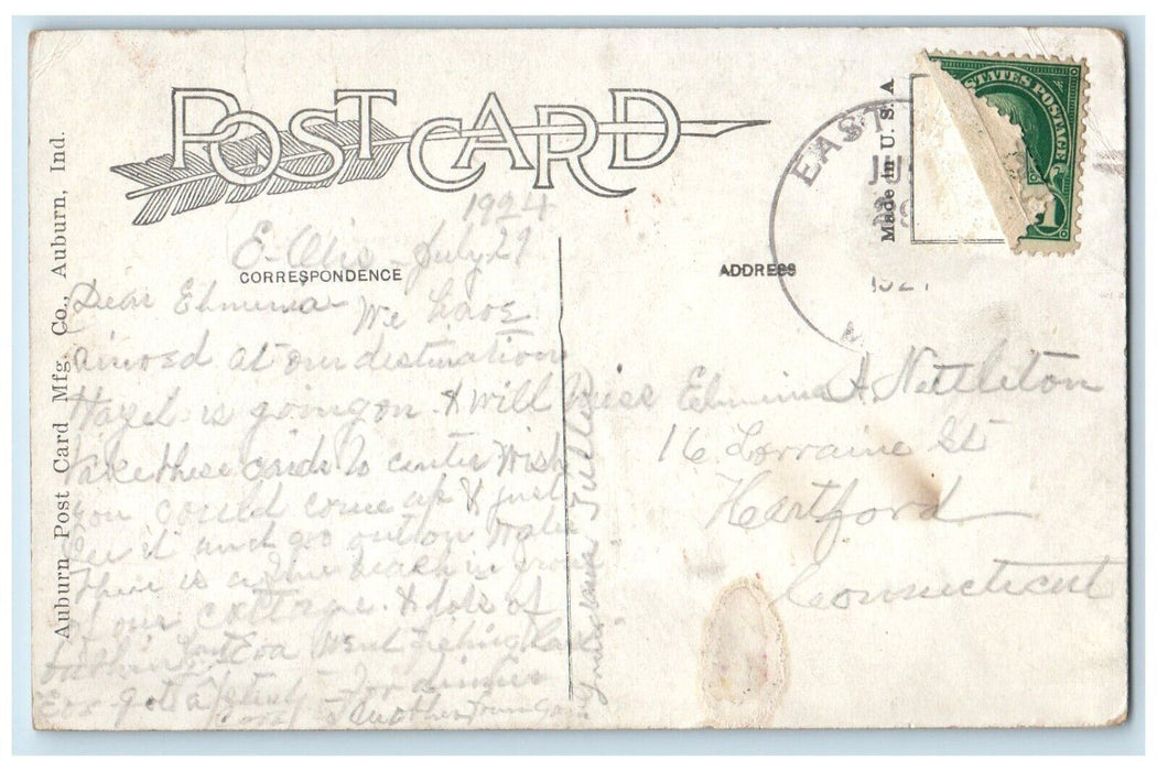 1924 View Of Reservoir East Ostis Massachusetts MA Posted Vintage Postcard