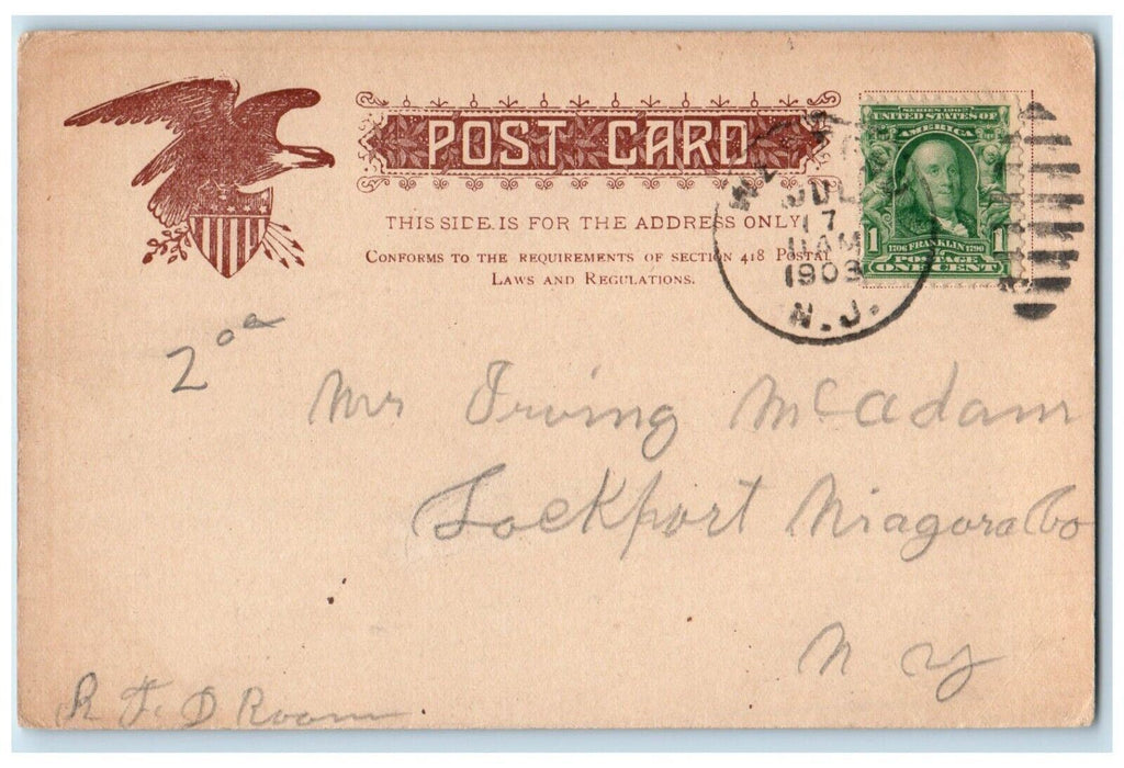 1903 Wesley Lake Foot Bridge Asbury Park Ocean Grove New Jersey Vintage Postcard