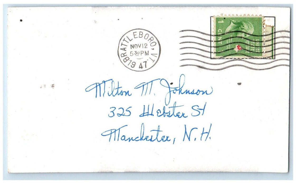 1947 Virgil Fox Prophet Concert Organ First Baptist Church Brattleboro Postcard