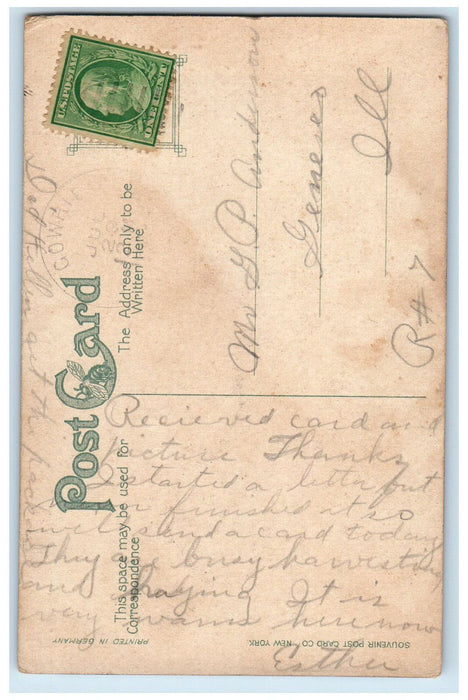 Scene At Fox Street Stores Shops Scene Aurora Illinois IL Antique Postcard
