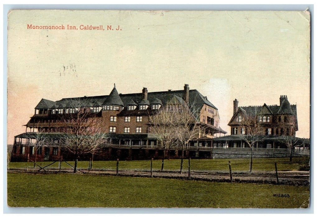 c1913 Overlooking Monomonoch Inn Caldwell New Jersey Springfield Ohio Postcard