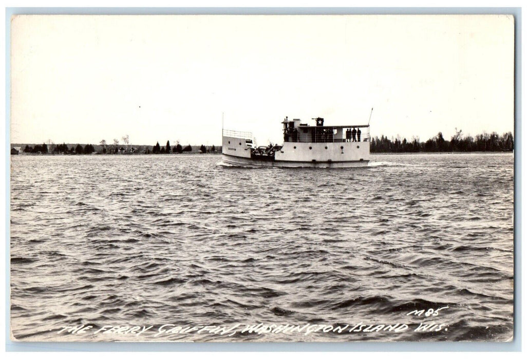 c1950's The Ferry Griffin Ship Washington Island WI RPPC Photo Postcard