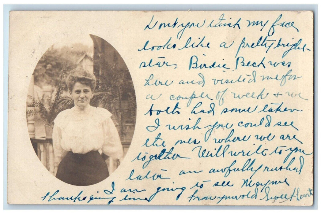 1907 Candid Latimer Iowa IA, Franklin County RPPC Photo Posted Antique Postcard