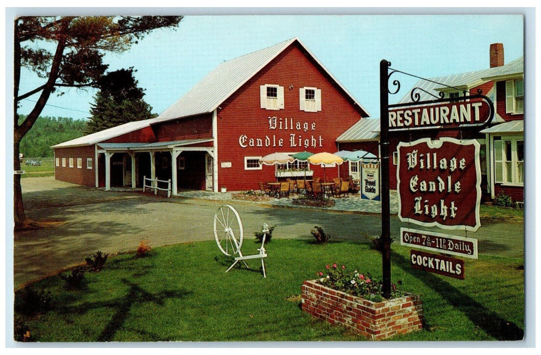 The Village Candle Light Restaurant Cocktail Skowhegan Maine ME Postcard