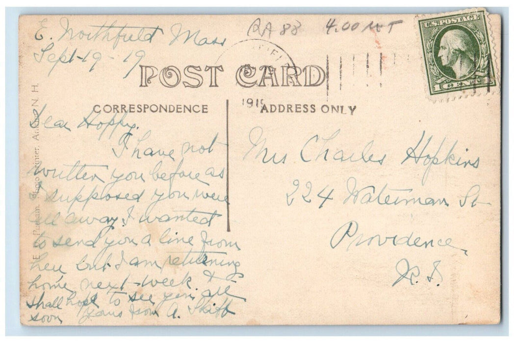1919 Wanamaker Falls East Northfield Massachusetts MA RPPC Photo Posted Postcard