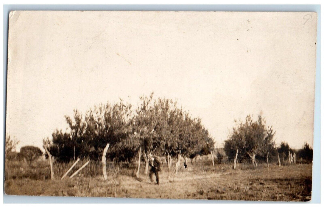 c1910's Boy At Farm Field Harvard Illinois IL RPPC Photo Posted Antique Postcard
