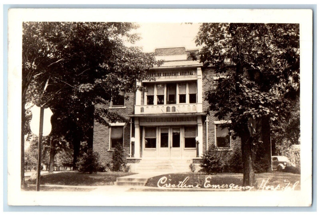 c1940's Crestline Emergency Hospital Car Ohio OH RPPC Photo Postcard