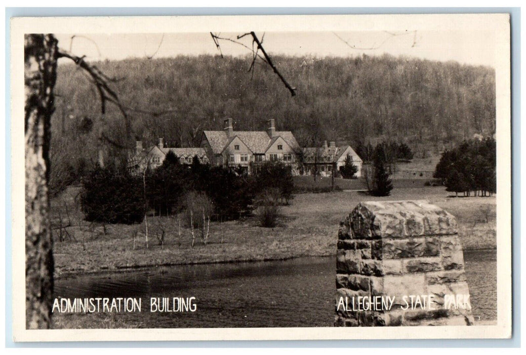c1940's Administratio Building Allegheny State Park NY RPPC Photo Postcard