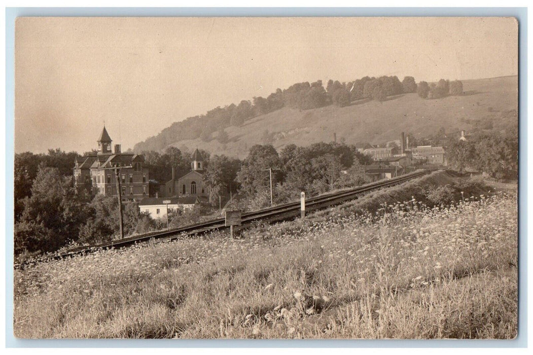 c1910's Erie Railroad Cattaraugus New York NY RPPC Photo Antique Postcard