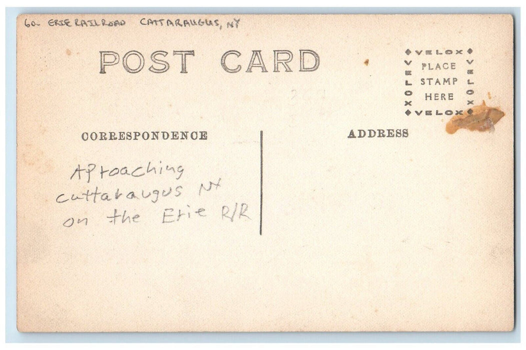 c1910's Erie Railroad Cattaraugus New York NY RPPC Photo Antique Postcard