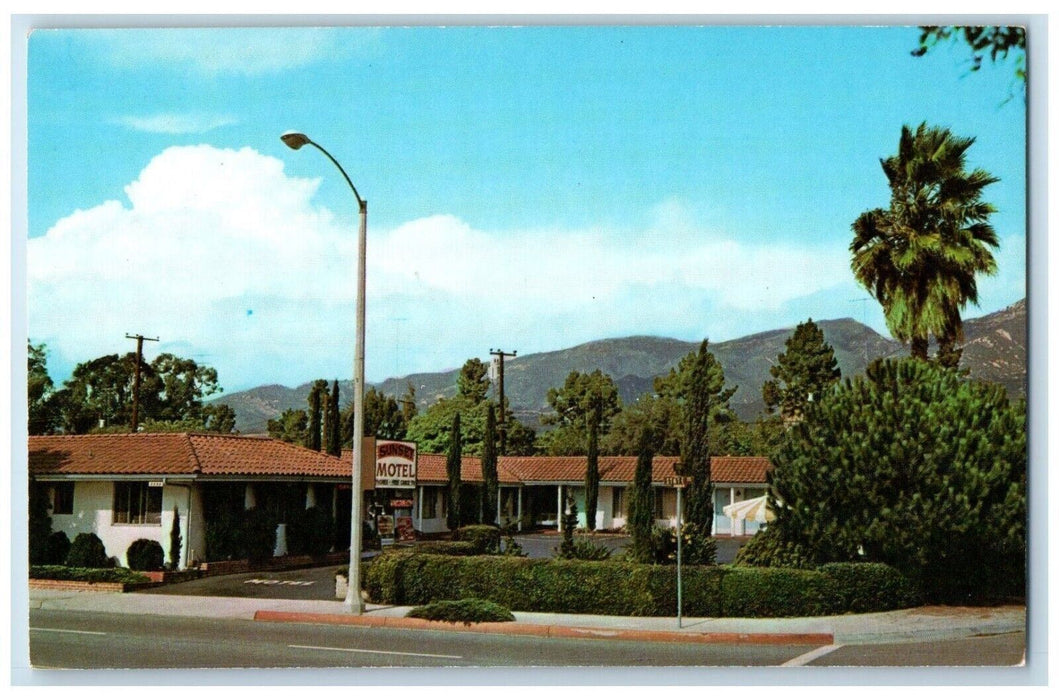 c1960 Sunset Motel State Street City Limits Santa Barbara California CA Postcard
