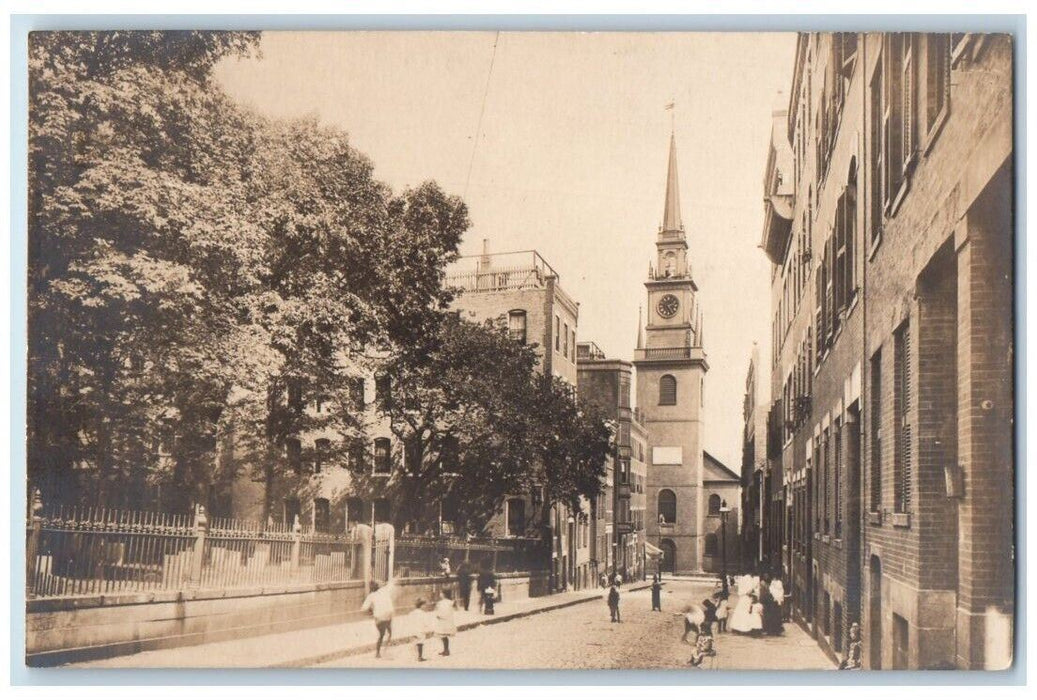c1905 Christ Church View Boston Massachusetts MA RPPC Photo Unposted Postcard