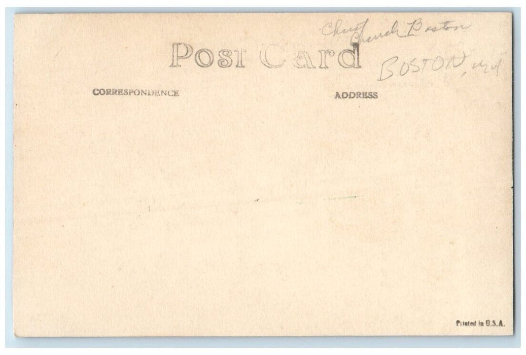 c1905 Christ Church View Boston Massachusetts MA RPPC Photo Unposted Postcard