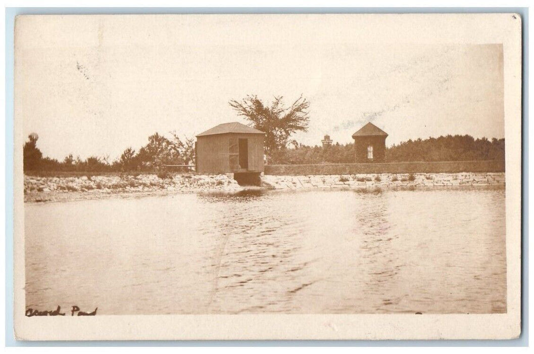 1909 Pond Lighthouse Shack View Accord Massachusetts MA RPPC Photo Postcard