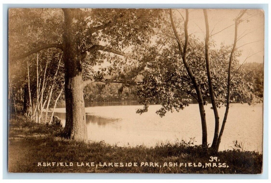 c1910's Lakeside Park Lake View Ashfield Massachusetts MA RPPC Photo Postcard