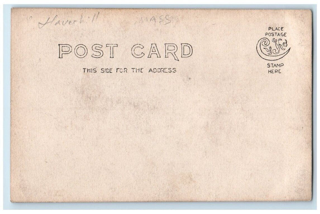 c1910's George Cogswell School Students Teacher Haverhill MA RPPC Photo Postcard