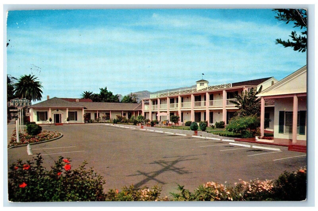 c1960 Colonial Motel Castillo Street Exterior Santa Barbara California Postcard