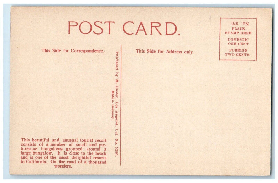 c1910 Miramar Near Tourist Resort Bungalows Santa Barbara California CA Postcard