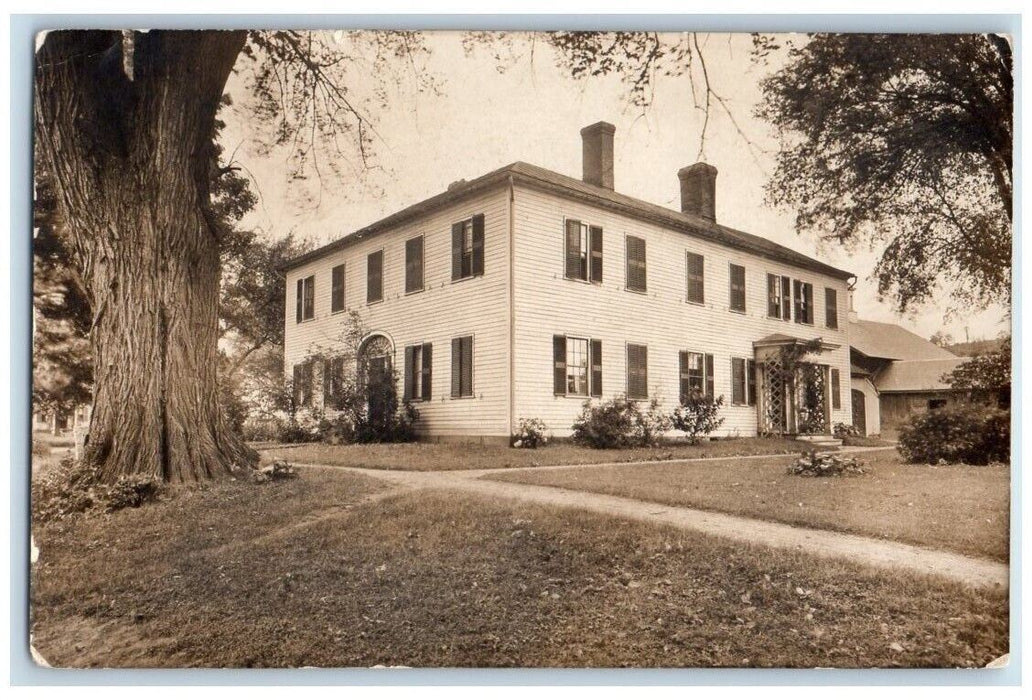 1916 Residence Home View Deerfield Massachusetts MA RPPC Photo Posted Postcard