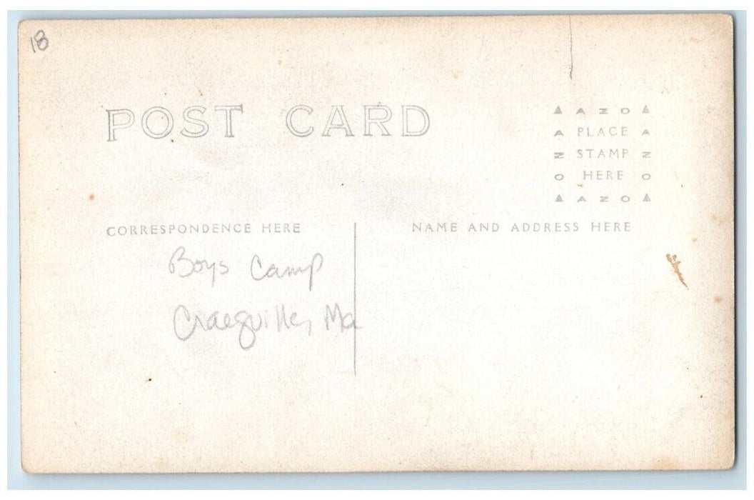 c1910's Boys Camp Man Barn Craigville Massachusetts MA RPPC Photo Postcard