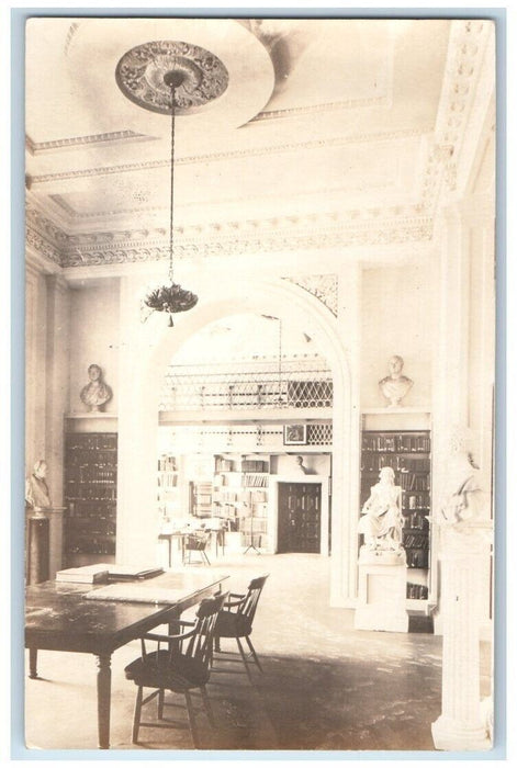 c1910's Boston Athenaeum  Interior View Massachusetts MA RPPC Photo Postcard