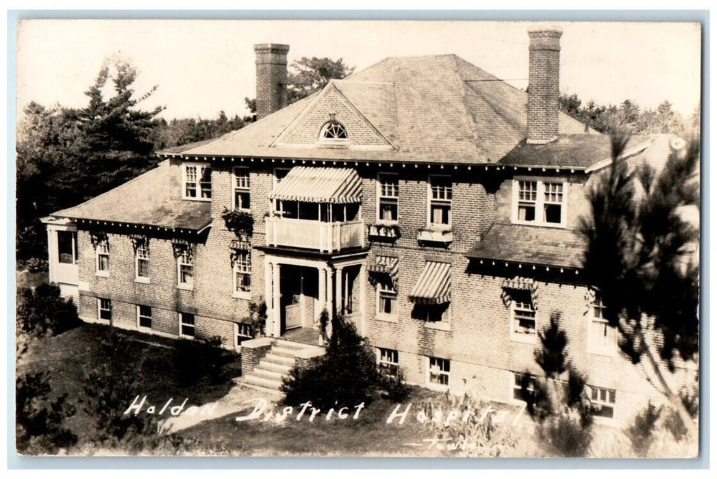 c1940's District Hospital View Holden Massachusetts MA RPPC Photo Postcard